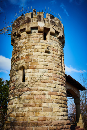 Stronghold / Watch Tower of ruin castle in Germanyの写真素材