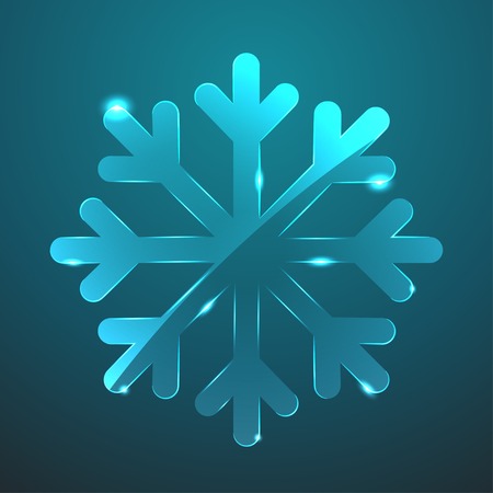 Vector glass snowflake icon のイラスト素材