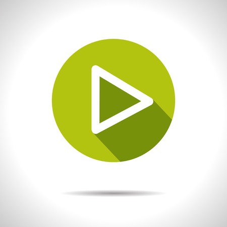 Vector green play pointer icon. のイラスト素材
