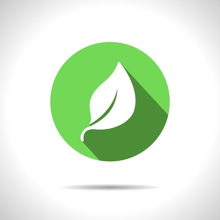 Vector green leaf icon. のイラスト素材
