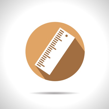 Vector orange ruler icon.のイラスト素材