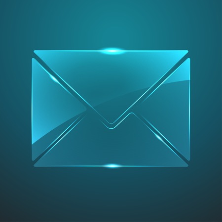 blue glass mail icon.のイラスト素材