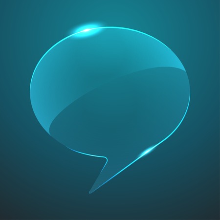 blue glass callout icon. のイラスト素材