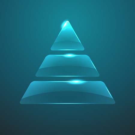blue glass pyramid icon. のイラスト素材