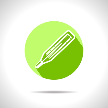 green small thermometer icon. のイラスト素材