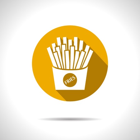 Vector yellow fries icon.のイラスト素材