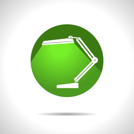 Vector green table-lamp icon. のイラスト素材