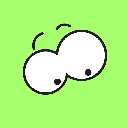 Vector cartoon eyes. Green. のイラスト素材