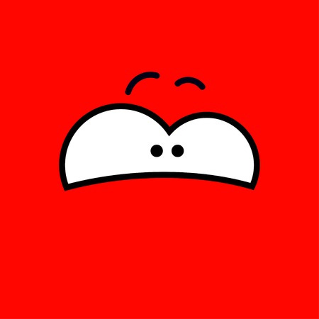Vector cartoon eyes. Red. のイラスト素材