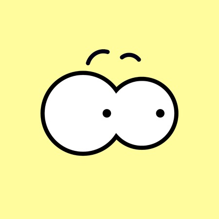 Vector cartoon eyes. Yellow-biege.のイラスト素材