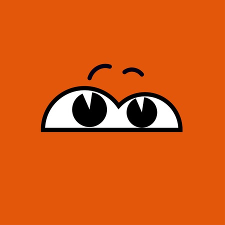 Vector cartoon eyes. Orange. のイラスト素材