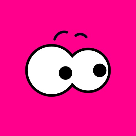 Vector cartoon eyes. Pink.のイラスト素材