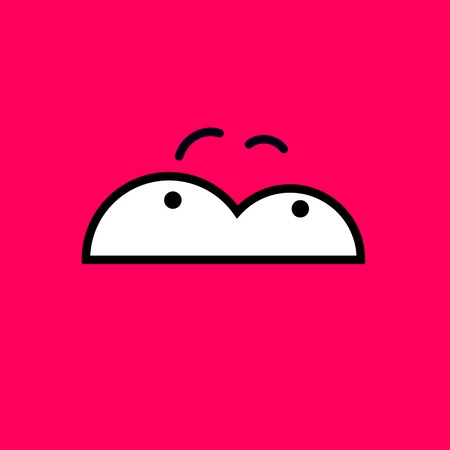 Vector cartoon eyes. Magenta. のイラスト素材
