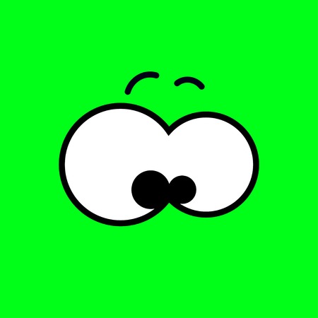 Vector cartoon eyes. Green.のイラスト素材