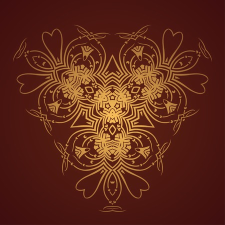 Vector round retro ornament with jellyfish elementsのイラスト素材