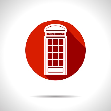 Vector british red telephone box icon のイラスト素材