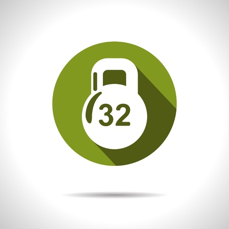 Vector green weight flat icon with shadow  Eps10のイラスト素材