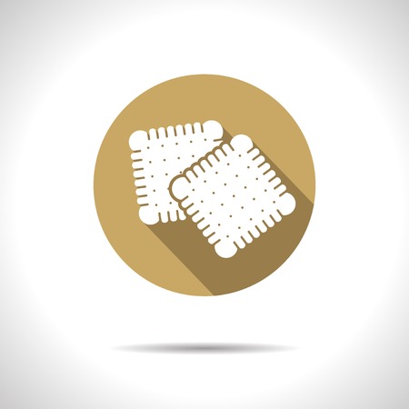 Vector two biscuits flat icon with shadow  Eps10のイラスト素材