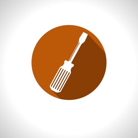 Vector broun screwdriver flat icon with shadow  Eps10のイラスト素材