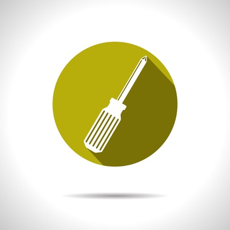 Vector yellow phillips screwdriver flat icon  Eps10のイラスト素材