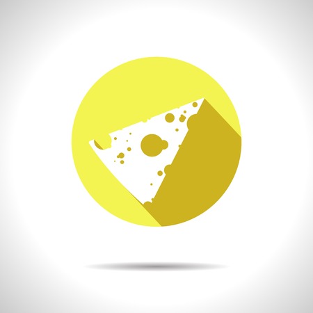 Vector yellow slab of cheese flat icon  Eps10のイラスト素材