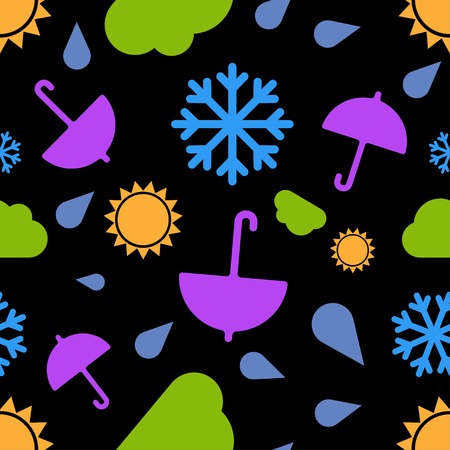 Vector seamless weather pattern with sun drop cloud  Eps10のイラスト素材