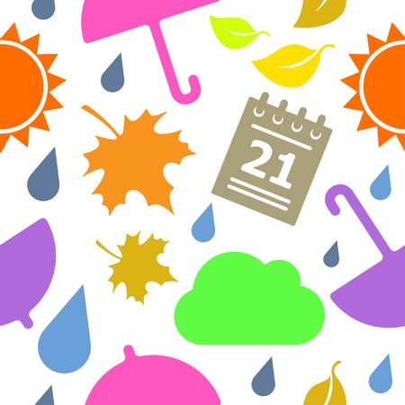 Vector seamless weather pattern with sun drop cloud  Eps10のイラスト素材