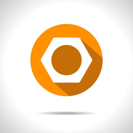 Vector orange nut flat icon with shadow  Eps10のイラスト素材