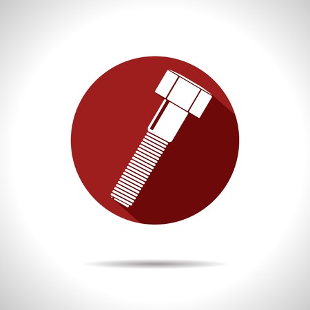 Vector red bolt flat icon with shadow  Eps10のイラスト素材