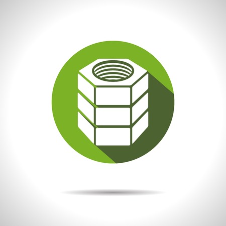 Vector green nuts flat icon with shadow  Eps10のイラスト素材