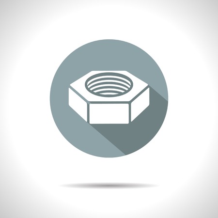 Vector gray nut flat icon with shadow  Eps10のイラスト素材