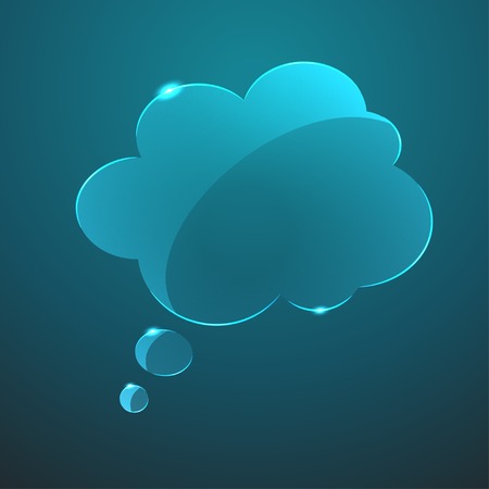 Vector blue gloss glass callout cloud icon  Eps10のイラスト素材