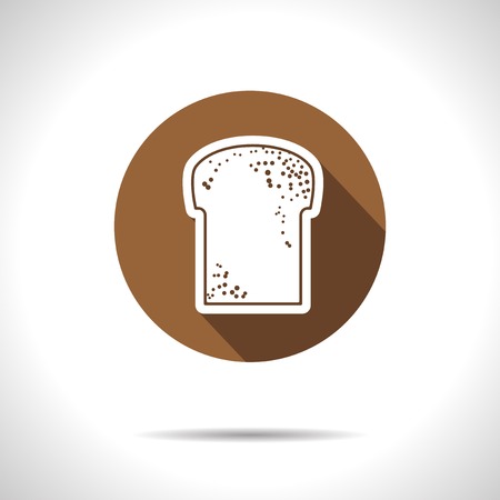 Vector broun bread flat icon with shadow  Eps10のイラスト素材