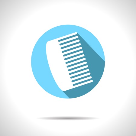 Vector blue hairbrush flat icon with shadow  Eps10のイラスト素材