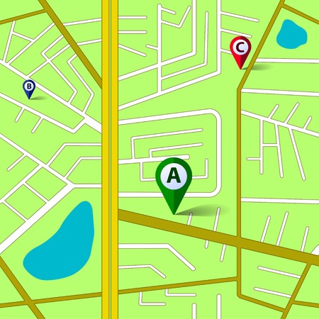 Vector green map seamless pattern background  Eps10のイラスト素材