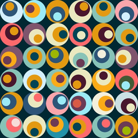 Vector retro color circle seamles pattern  Eps10のイラスト素材