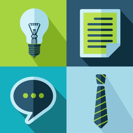 Vector retro color office set icons  Eps10のイラスト素材