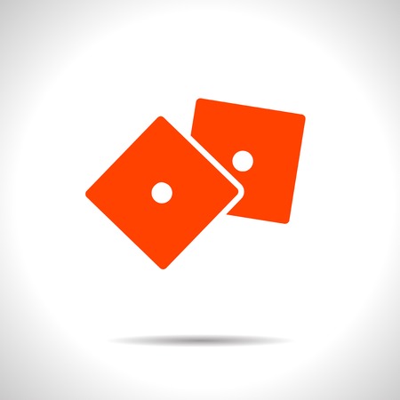 Vector orange flat isolate dice icon  Eps10のイラスト素材