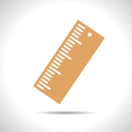 Vector flat isolate orange ruler icon  Eps10のイラスト素材