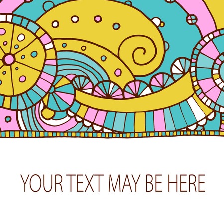 Vector hand drawing doddle ethnic pattern. Background with geometric elements. Eps10のイラスト素材