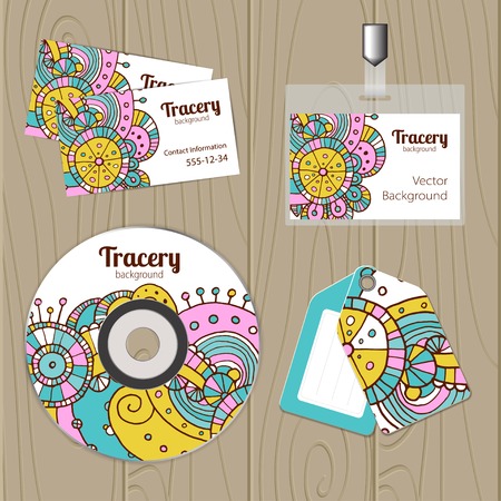 Vector corporate identity template with cartoon elements. Eps10のイラスト素材