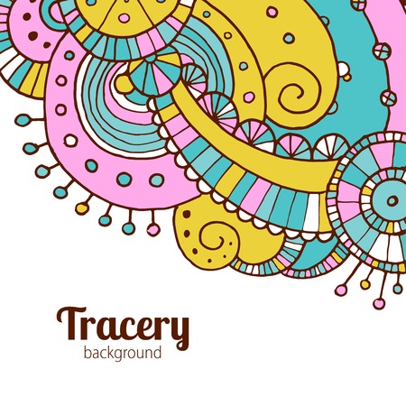 Vector hand drawing doddle ethnic pattern. Background with geometric elements. Eps10のイラスト素材