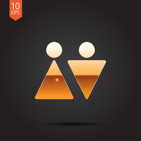 Vector gold man and woman icon isolated on dark background. Eps10のイラスト素材