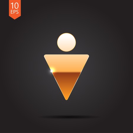 Vector gold man icon isolated on dark background. Eps10のイラスト素材