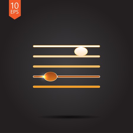 Vector gold music icon isolated on dark background. Eps10のイラスト素材
