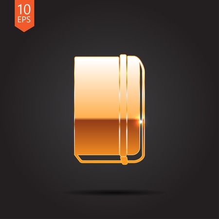 Vector gold book icon isolated on dark background. Eps10のイラスト素材