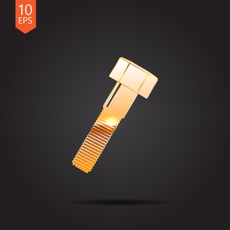 Vector gold bolt icon isolated on dark background. Eps10のイラスト素材