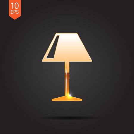 Vector flat reading-lamp icon isolated on dark background. Eps10のイラスト素材