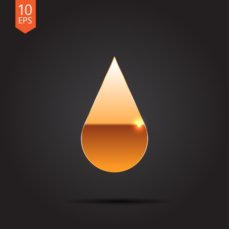 Vector gold drop icon  isolated on dark background. Eps10のイラスト素材