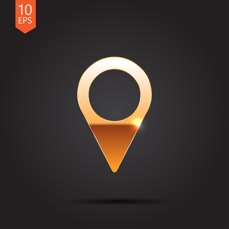 Vector gold flat navigation icon isolated on dark. Eps10のイラスト素材